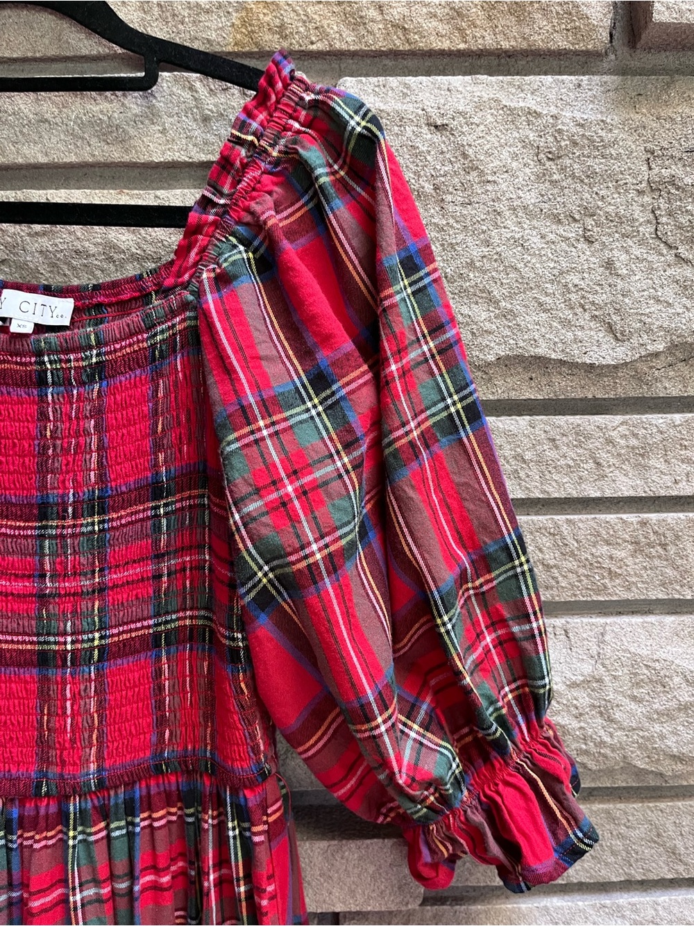 Ivy City Co Madeline Dress in Holiday Plaid Red Midi XS - Picture 5 of 12